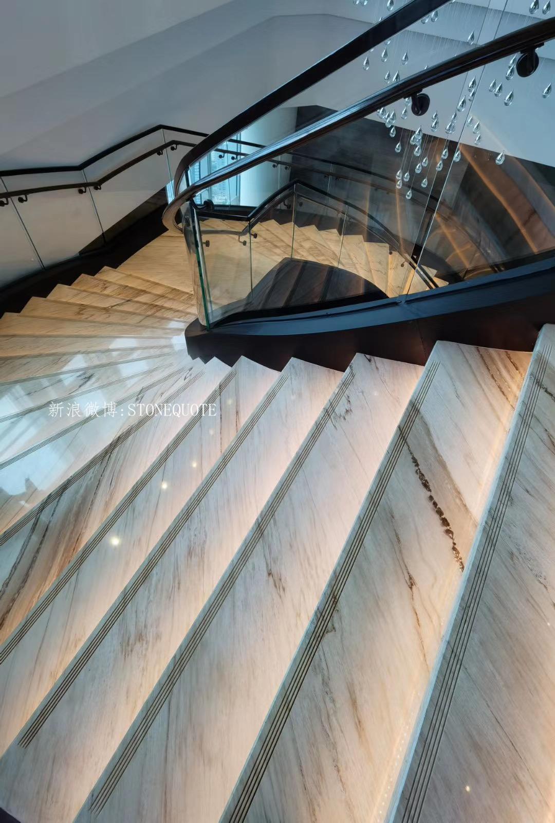 天然大理石楼梯踏步室内装修实景案例