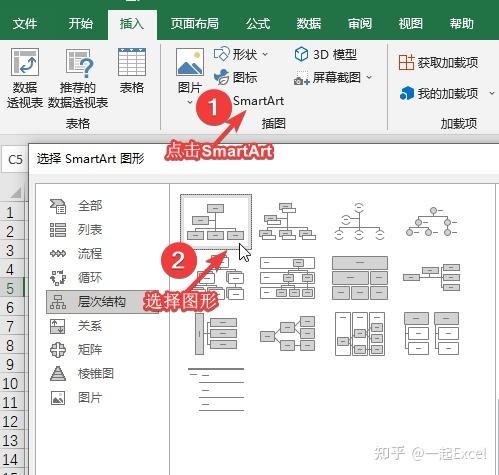 excel提供了丰富的预设smartart图表样式,如流程图,层次结构图,列表图