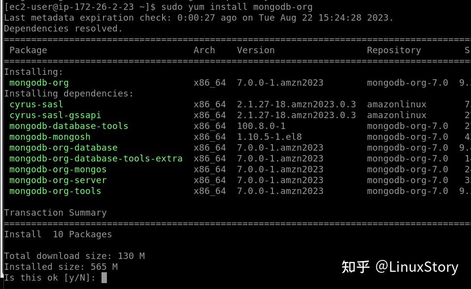  amazon linux 2023 mongodb 