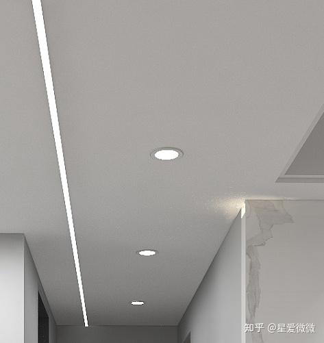 (2)走廊平面吊顶 线型灯单层石膏板(9mm)安装工艺,龙牌或可耐福或泰山