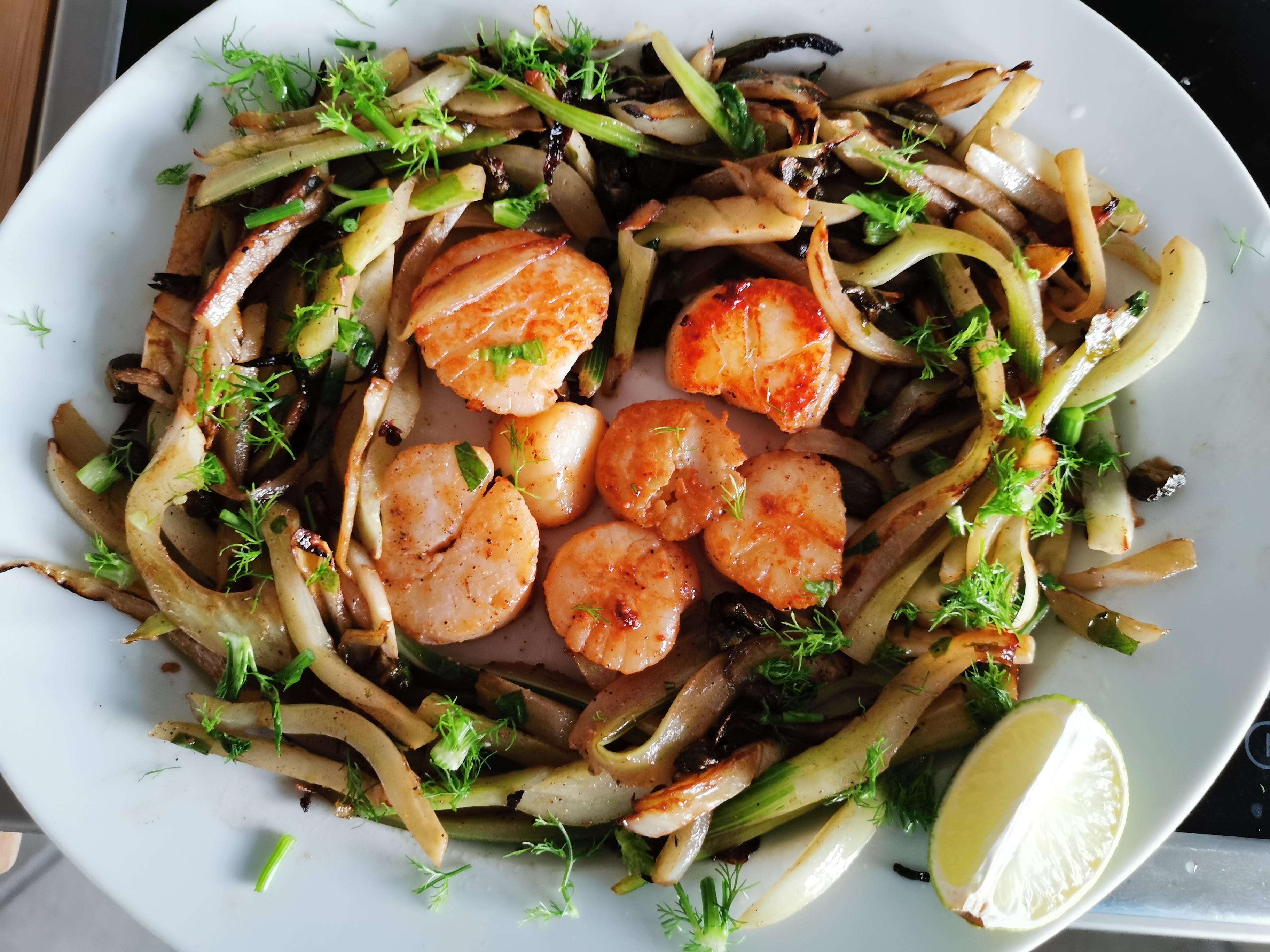 美食 第8篇 Scallops with Fennel Grenobloise 知乎