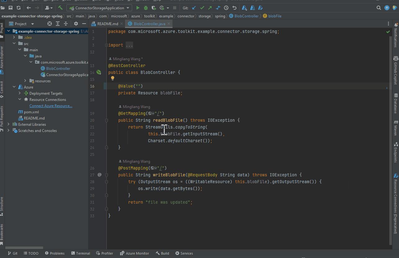 Java on Azure Tooling的更新 – 2023年11月：引入智能代码辅助支持，包括代码自动补全、代码导航和代码修复资源连接，以 ...
