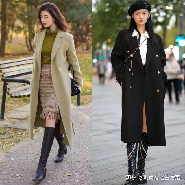 去上海才发现：羽绒服不兴了！满大街都是“大衣+长筒靴”，真美 - 知乎