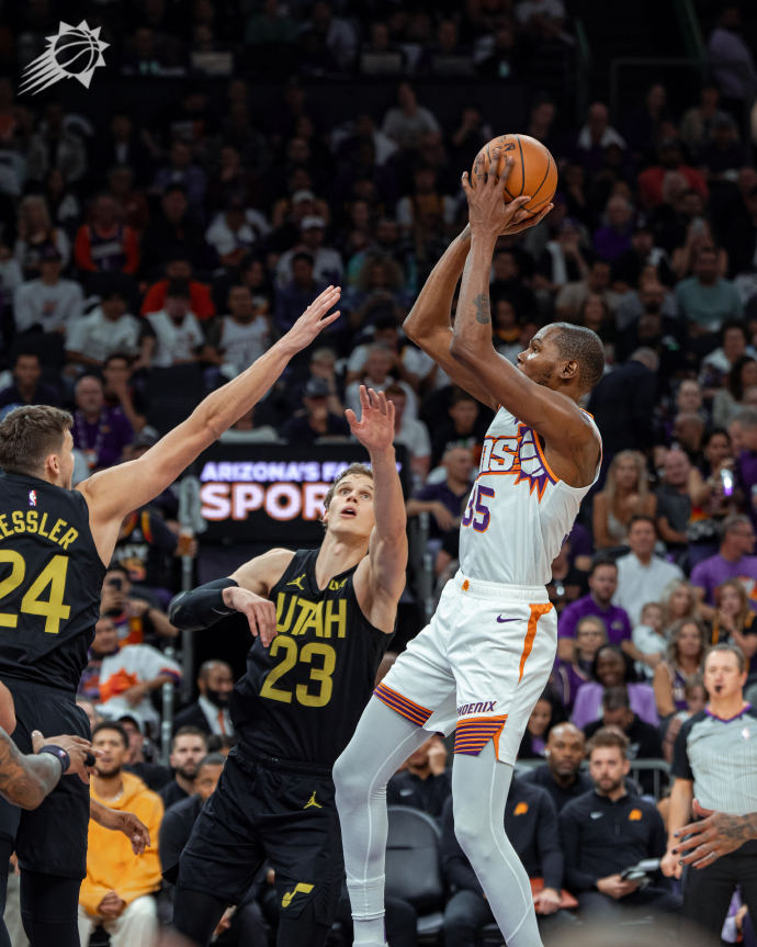 杜兰特三节打卡2647太阳主场126比104大胜爵士