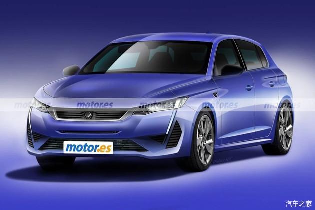 全新标致308渲染图及最新消息2021年3月发布换装全新徽标