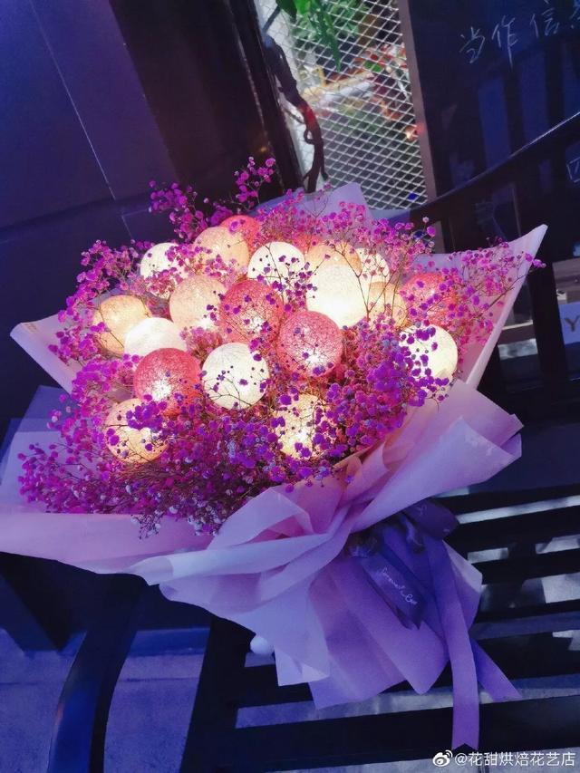 网红糖果灯花束(含素材和文案)