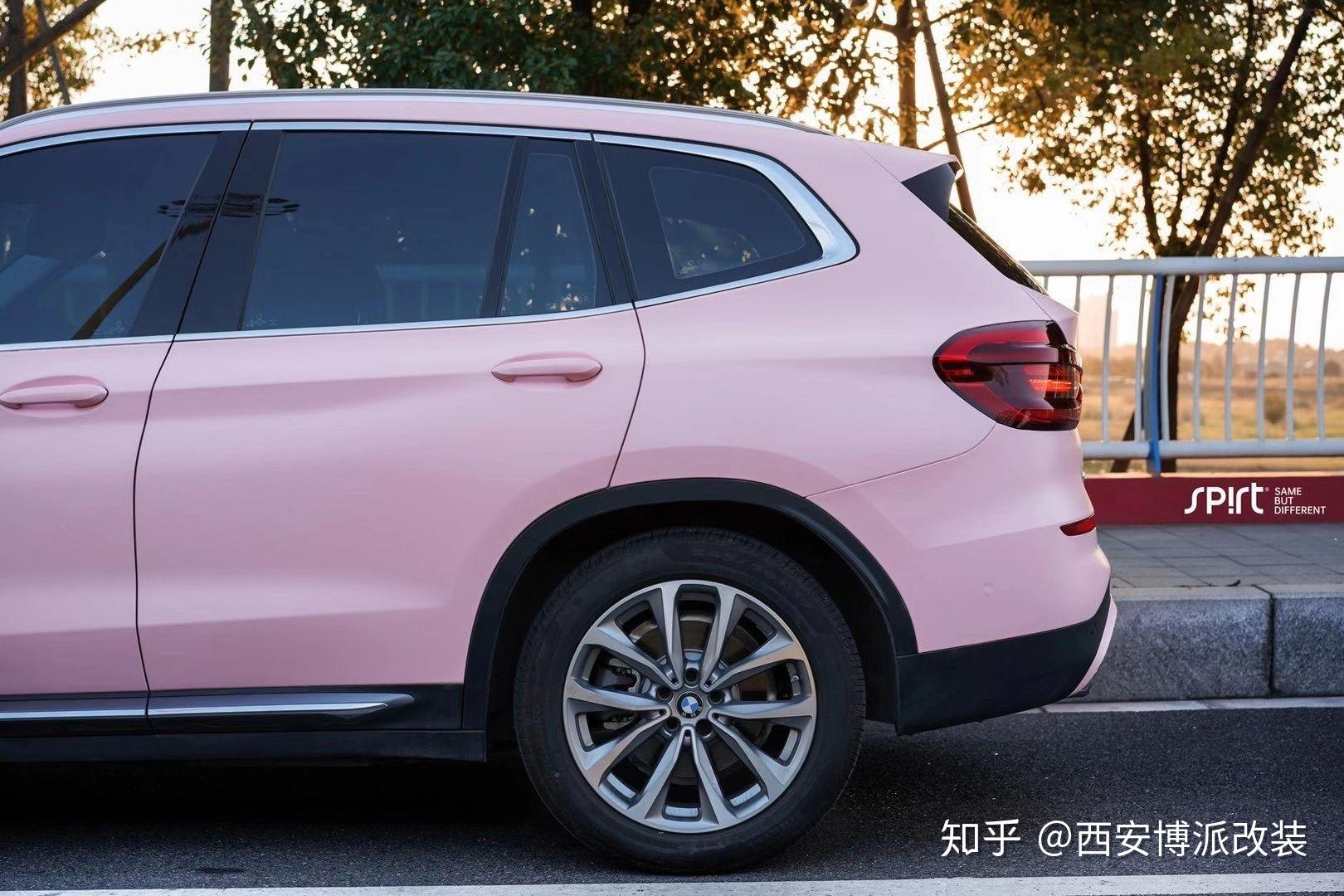宝马x3改色康乃馨粉