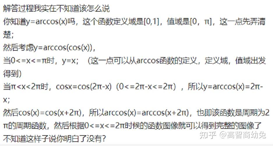 y=arccos(cos)的图像怎么画? - 知乎