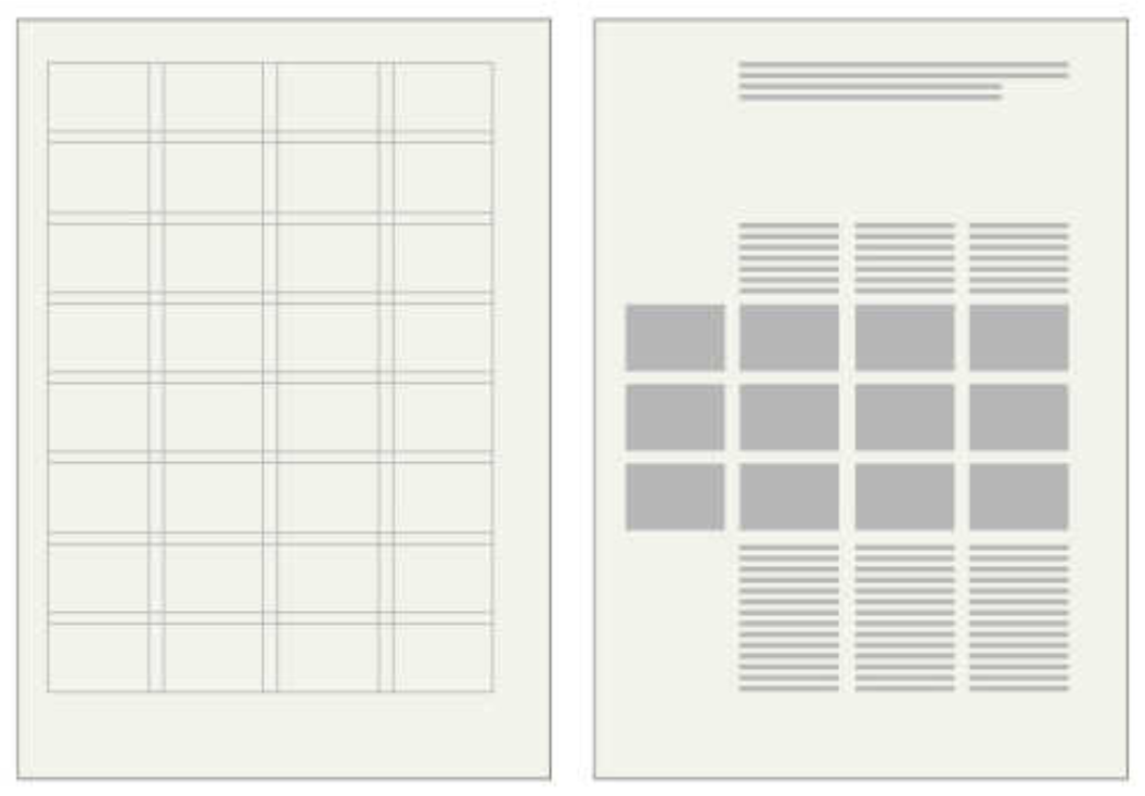 indesign里版式的网格怎么画出来的