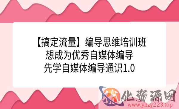 《编导思维培训班》想成为优秀自媒体编导先学自媒体编导通识1.0_wwz