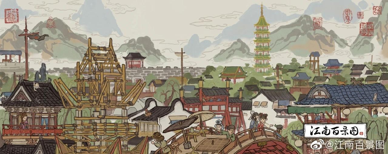 可以说,作为江南百景图的总设计师,文徵明在官学与"私学"上都颇有造诣