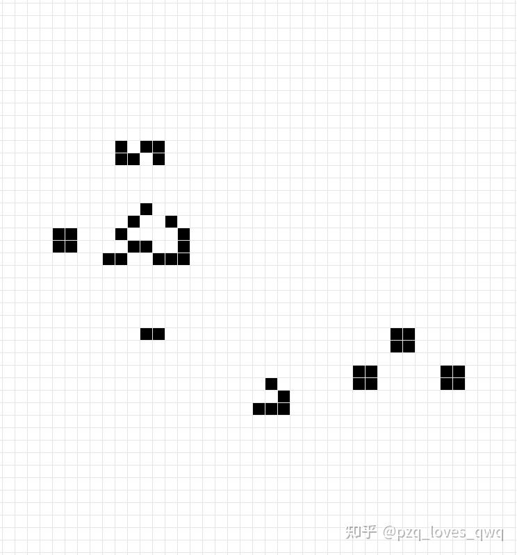 滑翔器发射枪最小的规则是什么样的呢？这个全“生命游戏”最小的滑翔枪又长什么样子呢？ 知乎