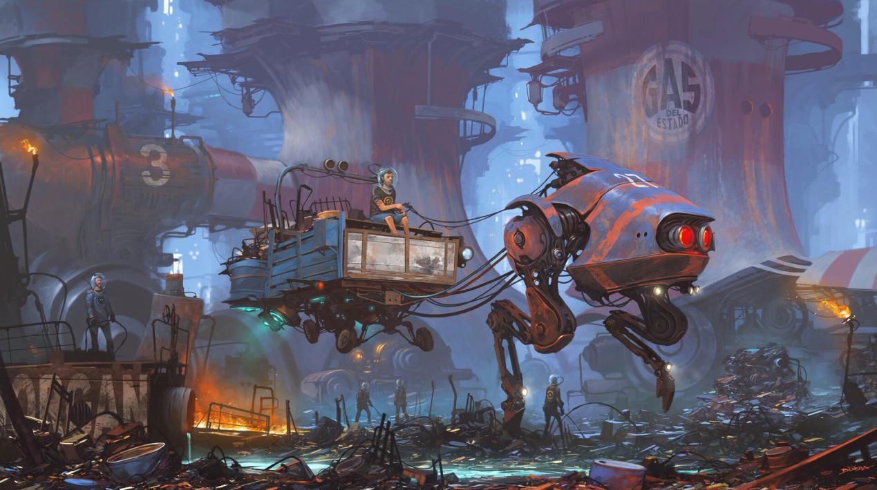 美图分享科幻场景插画作品人们对未来的幻想从未止步