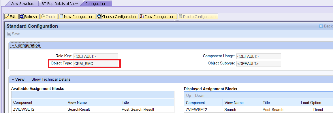 create new assignment block in sap crm