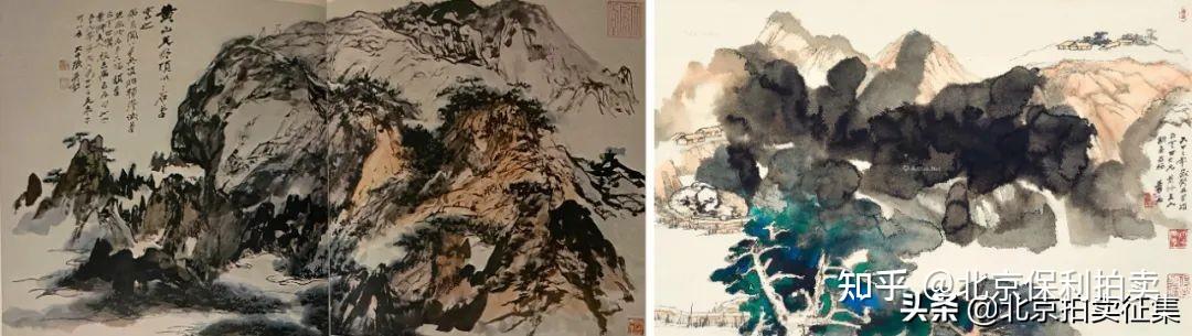 北京保利2022春拍丨张大千泼彩《秋山岚翠》《溪山春雪》鉴赏- 知乎