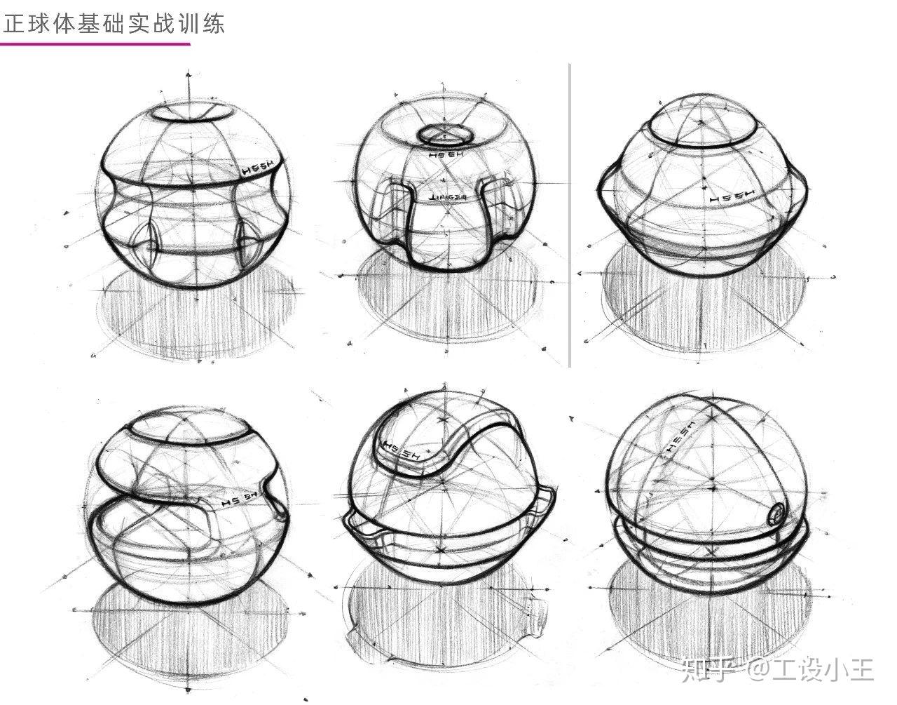 如何画一个立体球体