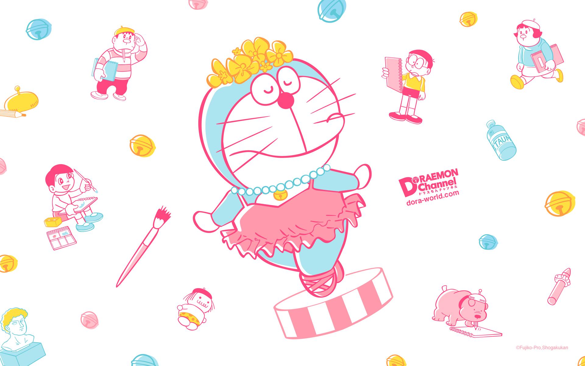 Download wallpaper for 2048x1152 resolution | Doraemon with Hello Kitty ...