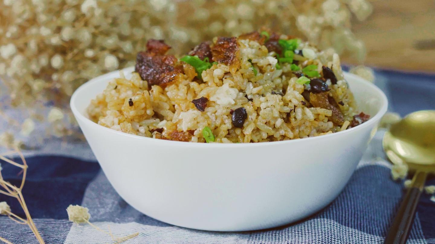 宿舍美食豆豉鲮鱼饭只要有电饭煲就行