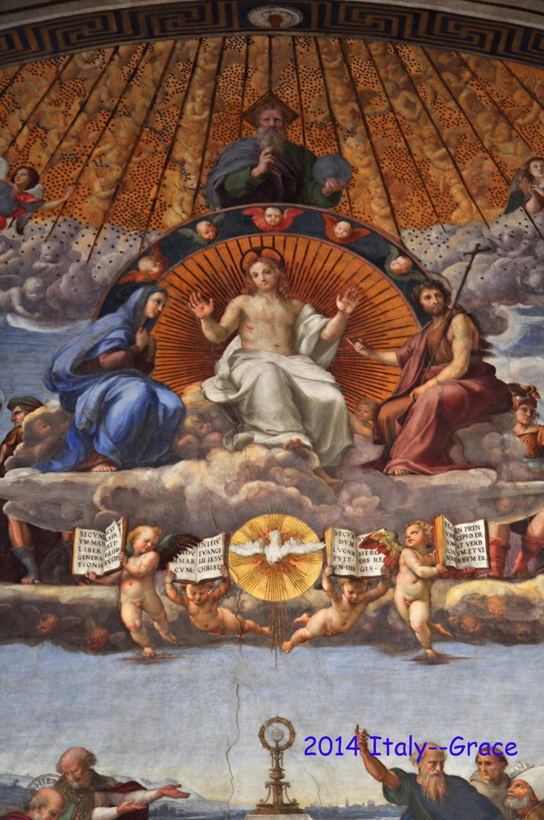 梵蒂冈博物馆8拉斐尔画室3签字厅壁画雅典学院圣礼之争帕尔纳斯山三德