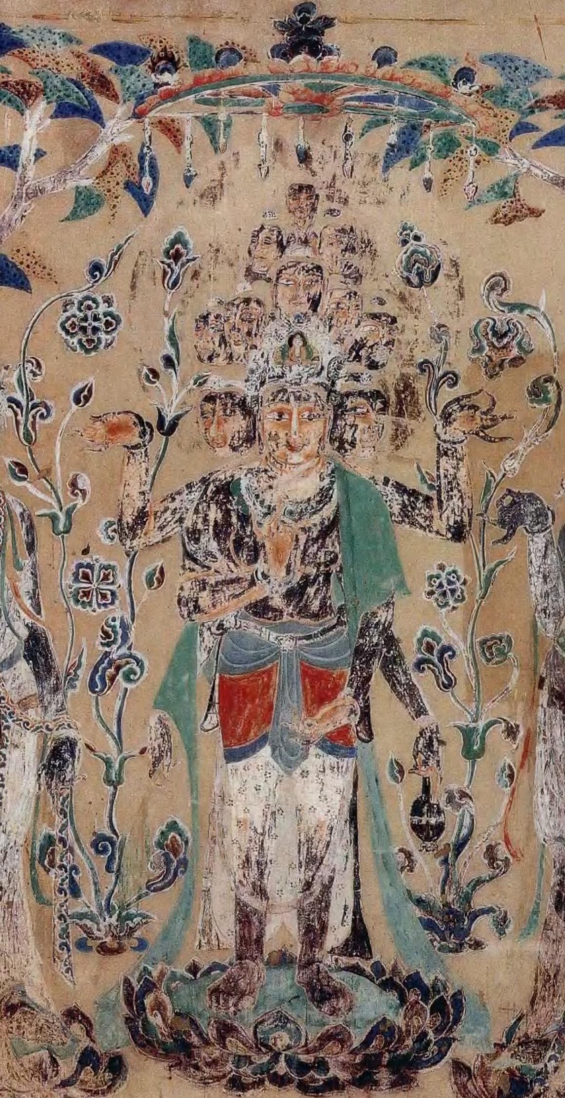 【神游千年,大美敦煌】初唐-321窟-东壁门《十一面六臂观音》,说法图