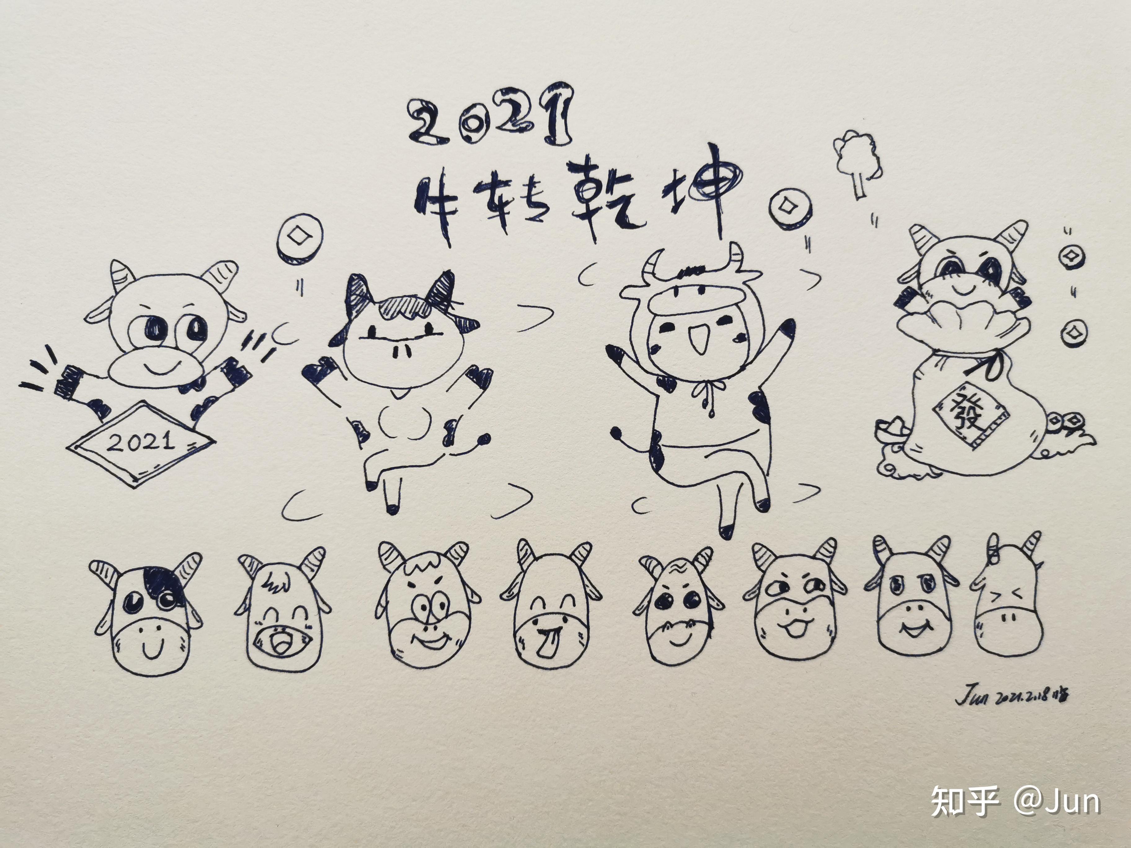 只是小学初中上的美术课,所以当时也只是临摹一些卡通简笔画