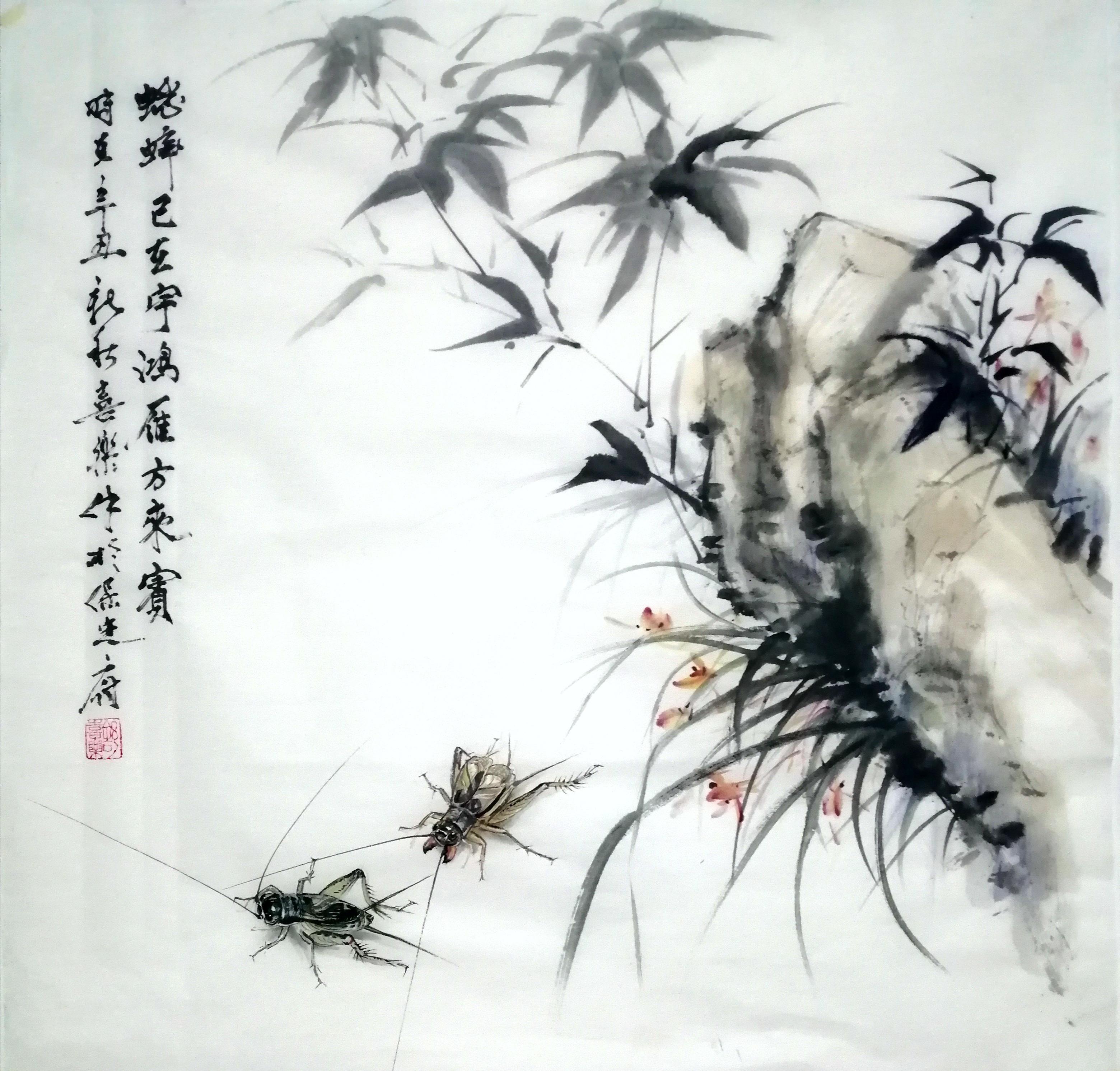 舒喜乐小写意蟋蟀清雅秀丽气韵生动