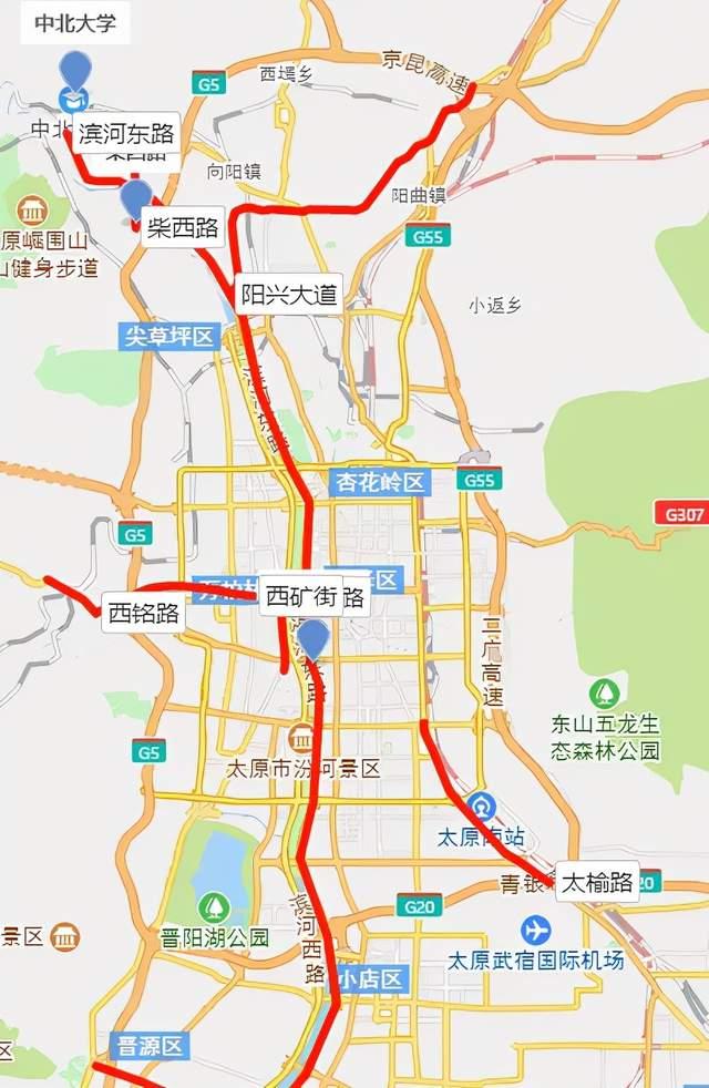 太原市区道路交通图图片