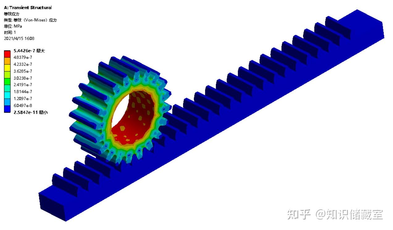 ansysworkbench齿轮齿条啮合瞬态动力学分析