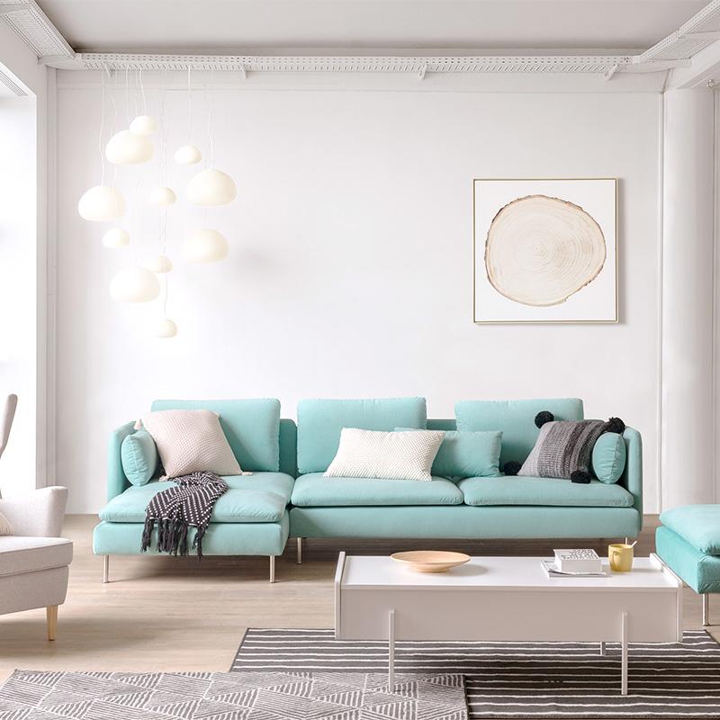 网红的最爱蒂芙尼蓝沙发北欧简约风