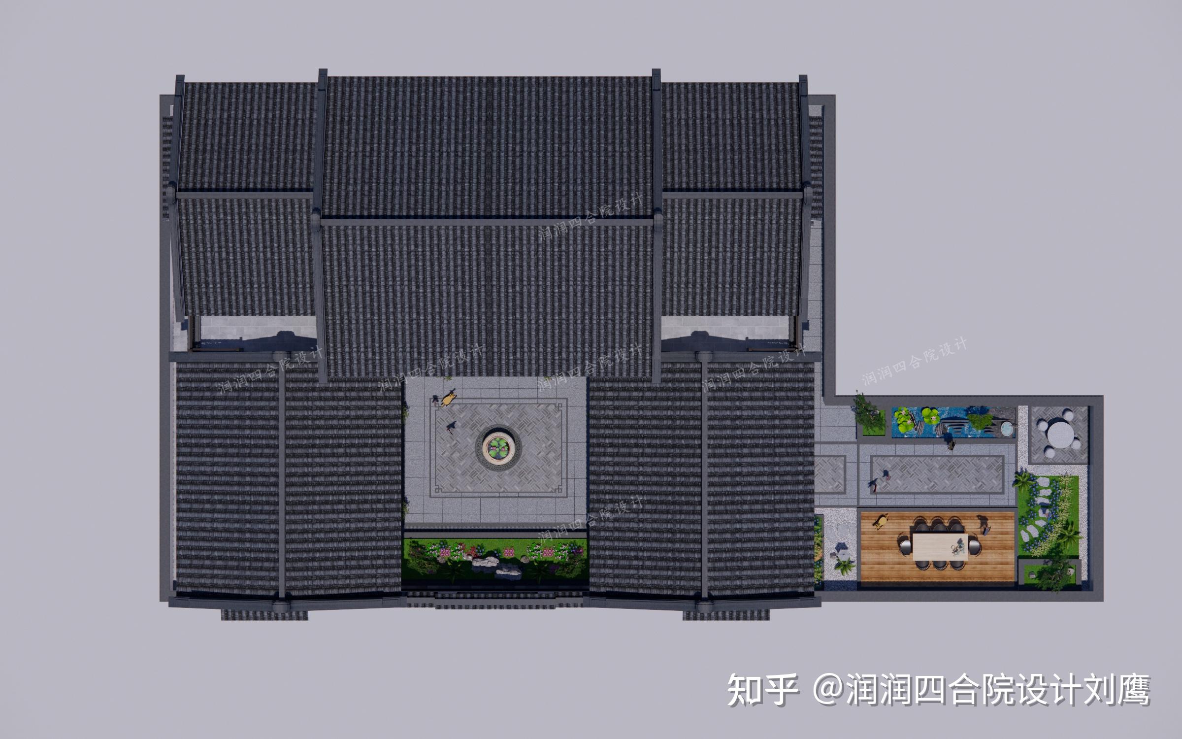 润润四合院设计刘鹰:因地制宜,创新广东潮汕楼顶中式四合院22×18 - 知乎