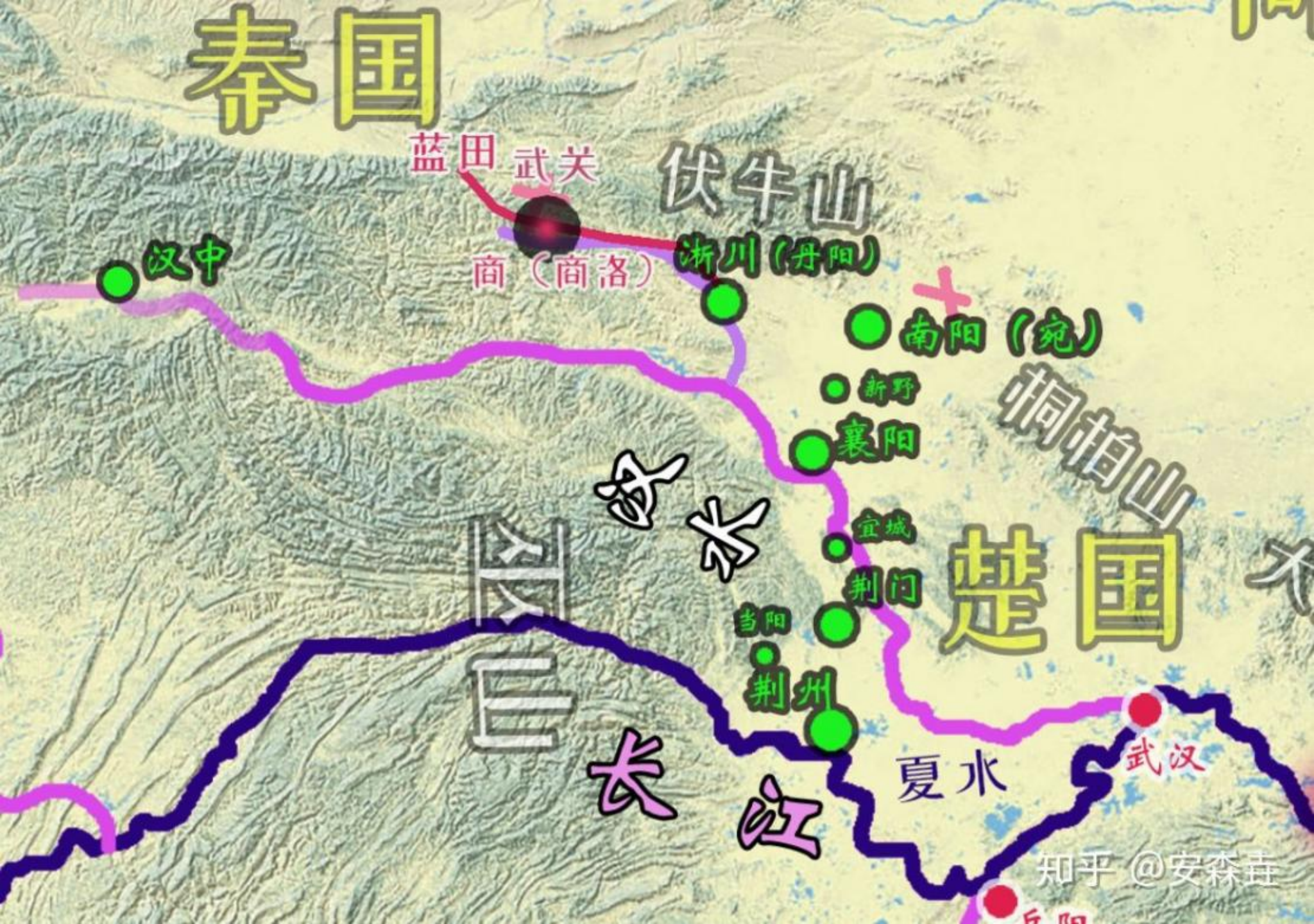 图 20:商地以及丹阳—蓝田所在位置示意图 图 20:商地以及丹阳—蓝田所在位置示意图