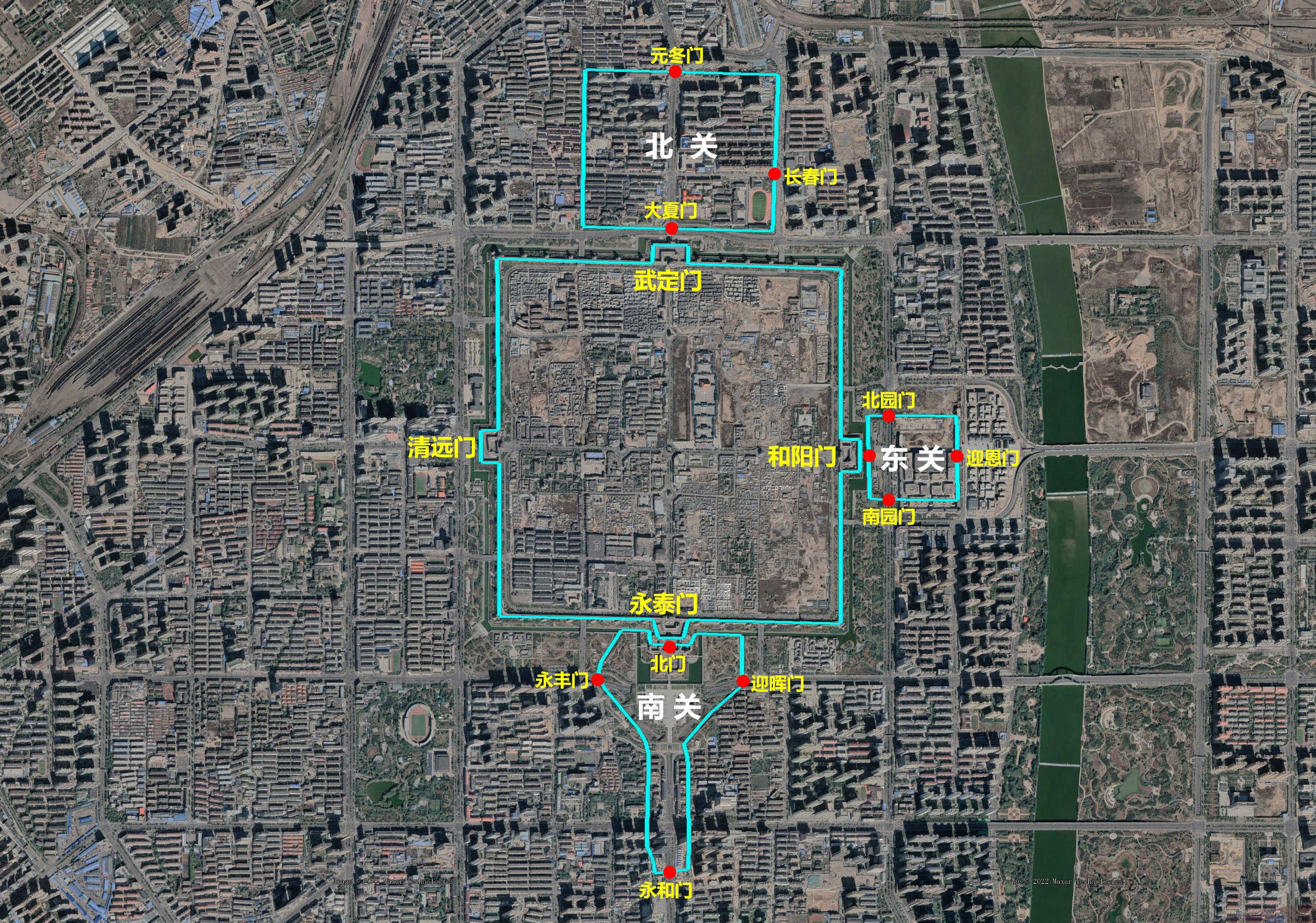 清代二级行政区治所城郭简图三山西