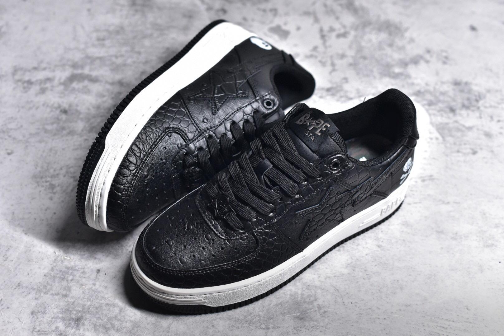 安逸猿bapestalowxnbhdneighborhood联名闪星低帮复古运动鞋