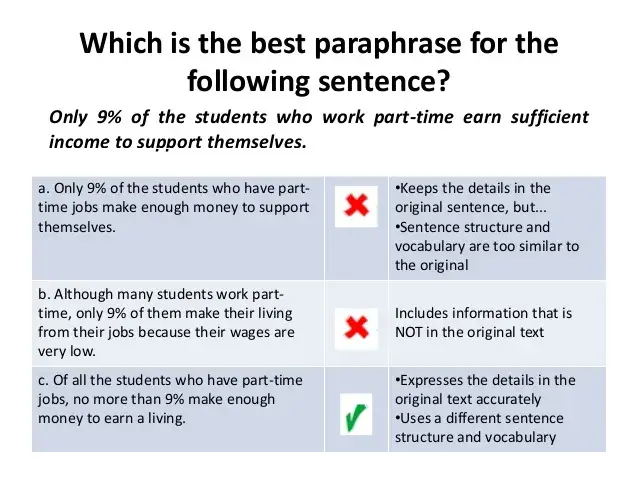 paraphrasing需要注意的点