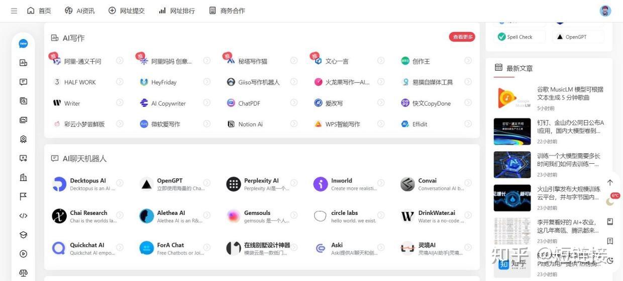 推荐5个实用AI工具导航网站 - 知乎