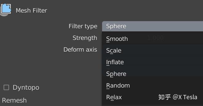 0二,筆刷設置brush settingsradius 筆刷大小 ,f 控制strenth unit px