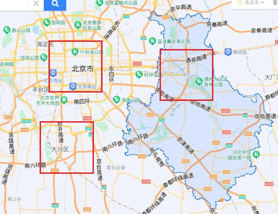 北京通州限行区域图图片