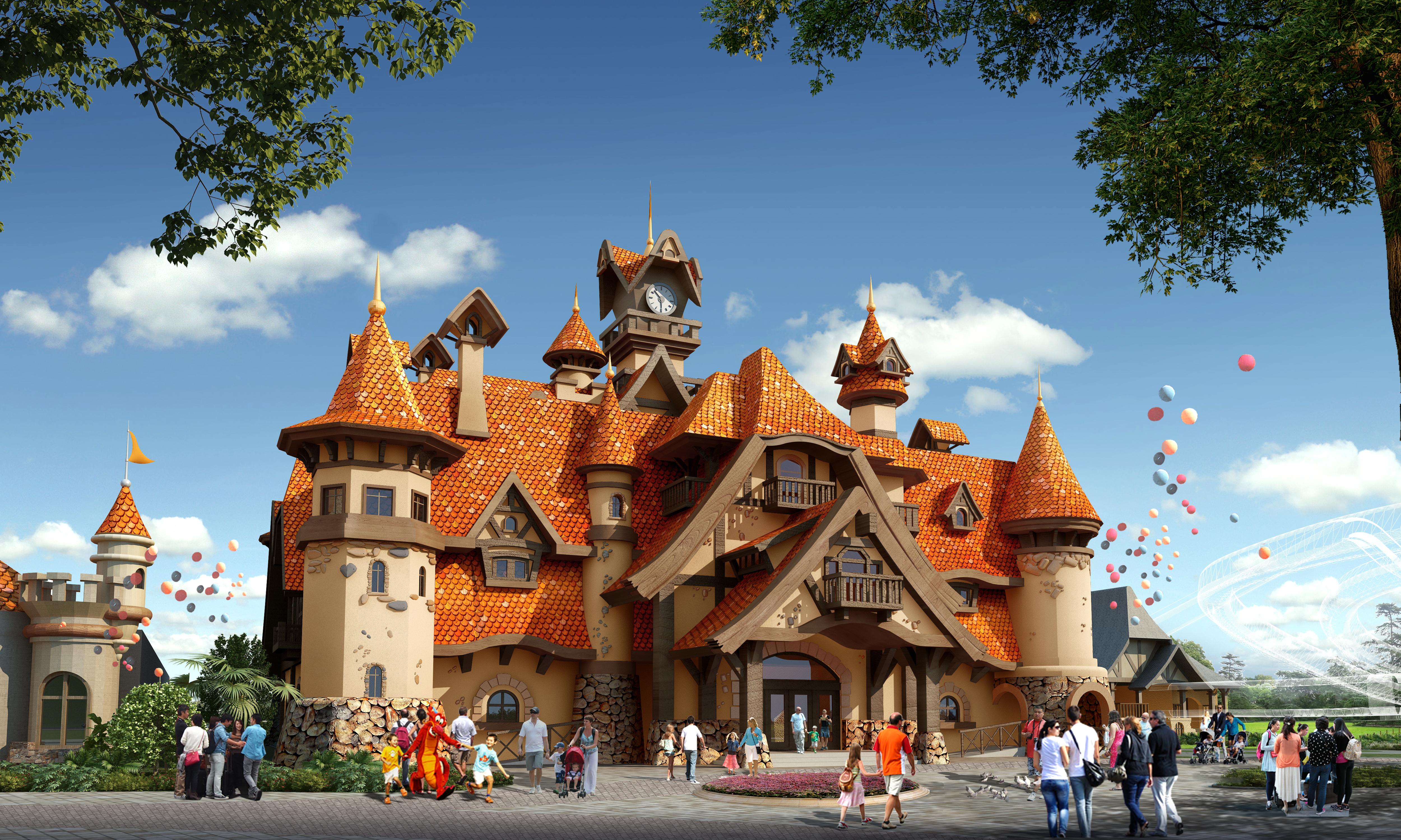 43万﹐,是济南首个开放式主题乐园,以欧式风格为主题,设计了魔法小镇