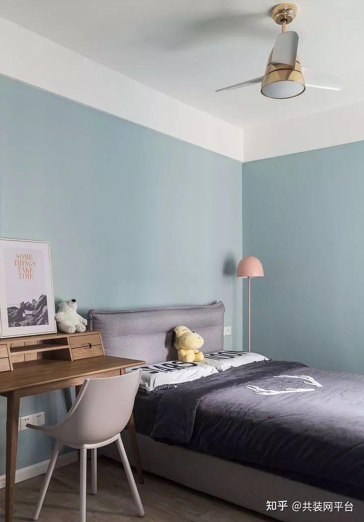 80㎡北欧风格装修,灰蓝色调的运用,恰到好处!