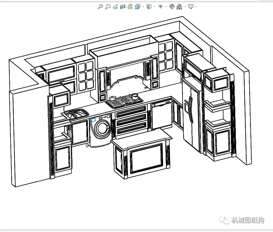 生活藝術經典櫥櫃佈局結構模型3d圖紙solidworks設計