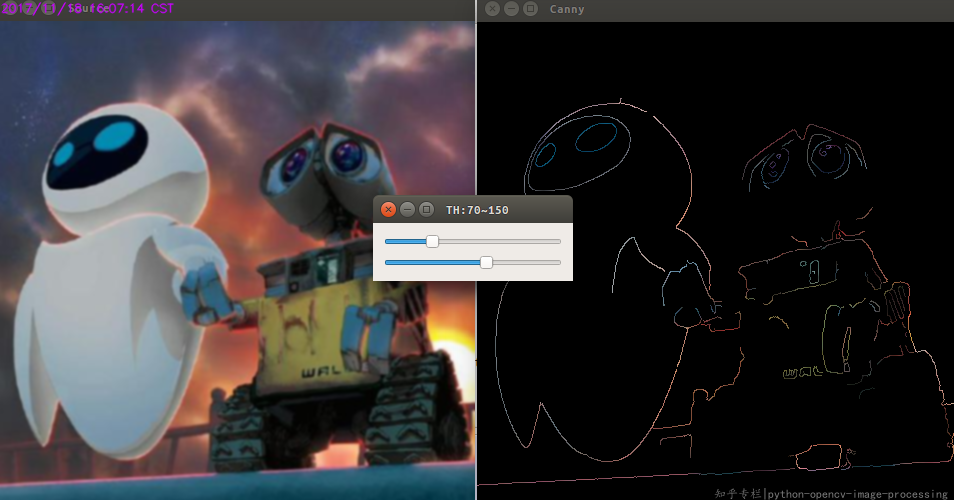 [171118] PyQt5 滑动条控制 Canny 边缘阈值并