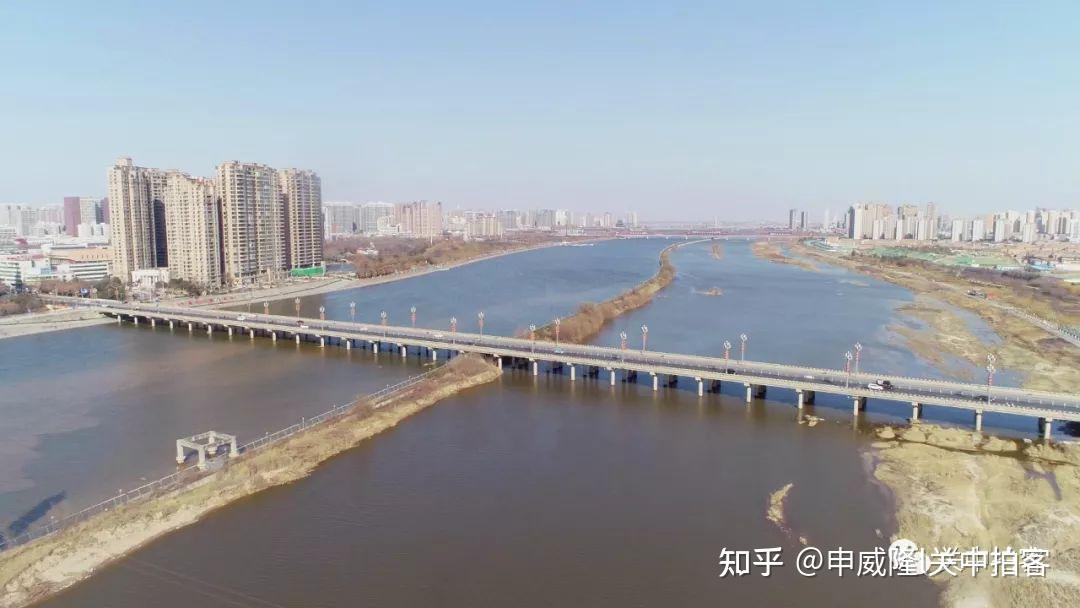 飞越咸阳市航拍渭河一号大桥