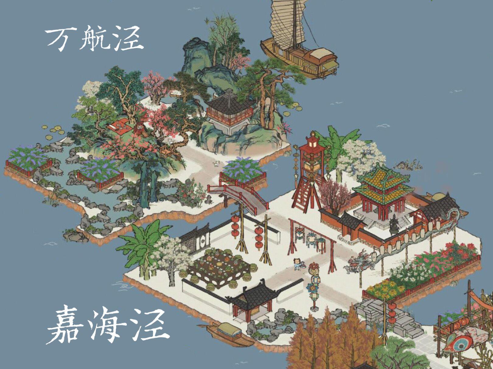 大佬们分享一下江南百景图松江府布局