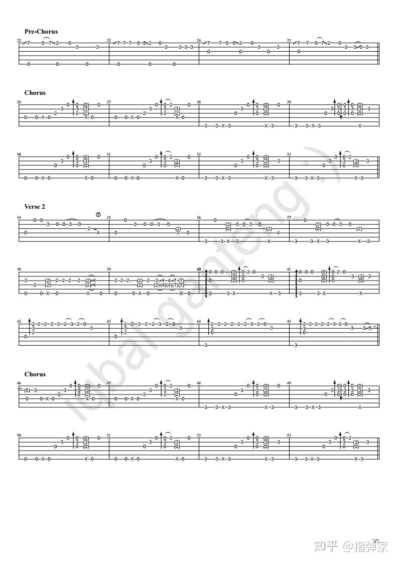 附谱向日葵sunflower吉他指弹独奏