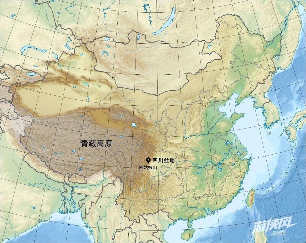 制图@齐天四姑娘山主峰幺妹峰海拔高度6250m,是横断山脉的第三高峰,为