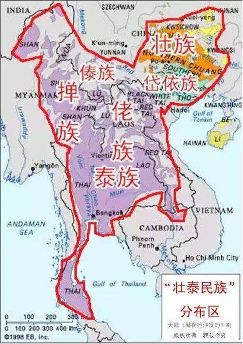 泛泰主义要将这些"泛泰民族"联合起来,建立"泰联邦",统一东南亚!