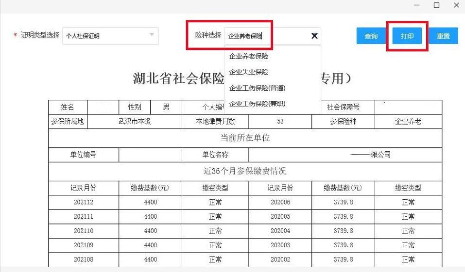 武漢社保證明網上打印入口