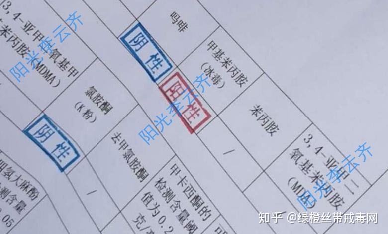 毛发毒品检测的阳性和阴性结果