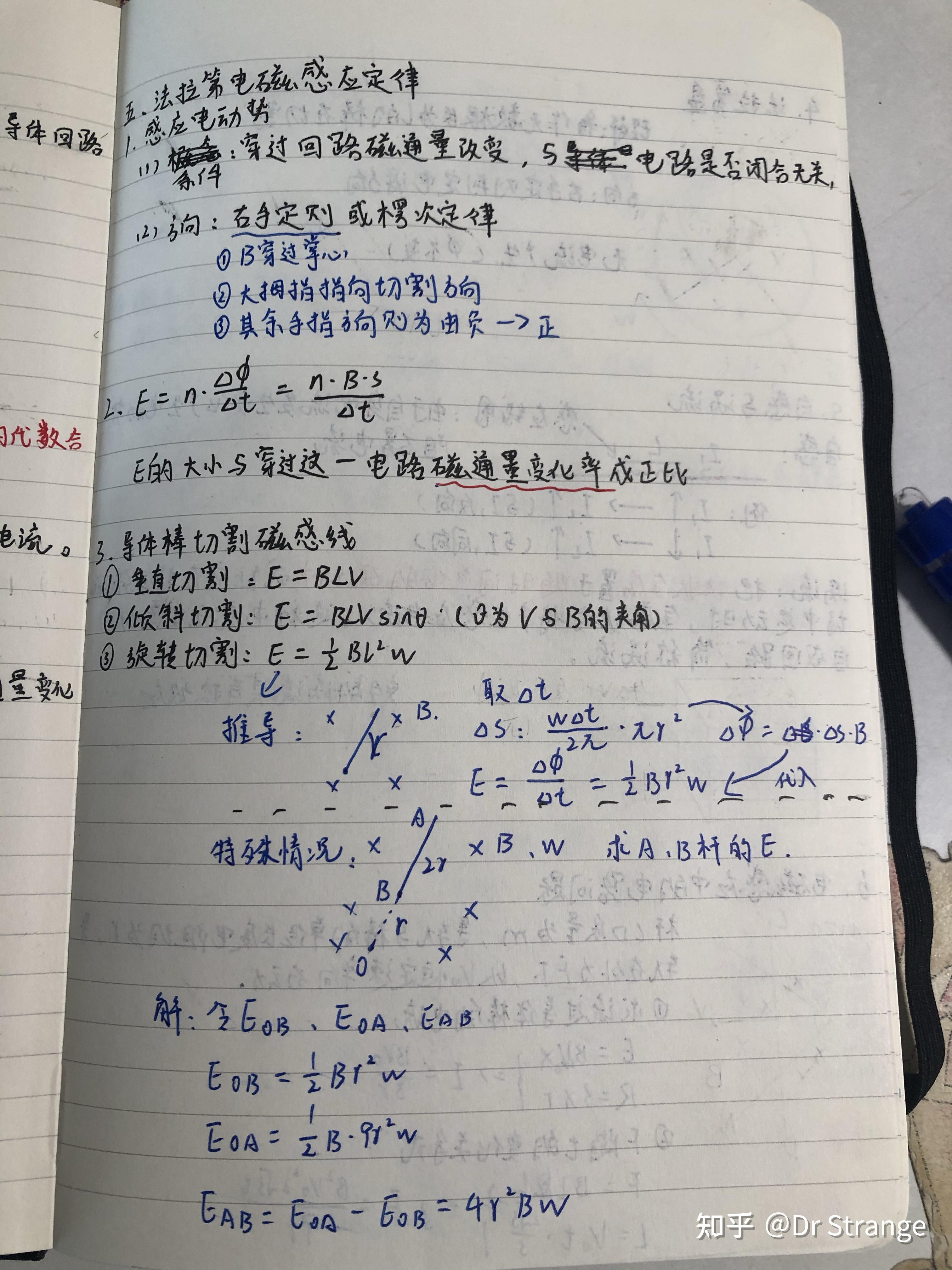 高中物理电磁感应部分笔记