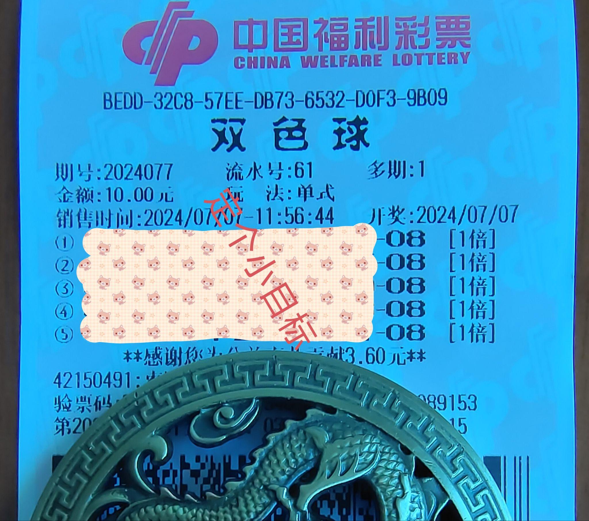 双色球24077期(实票)